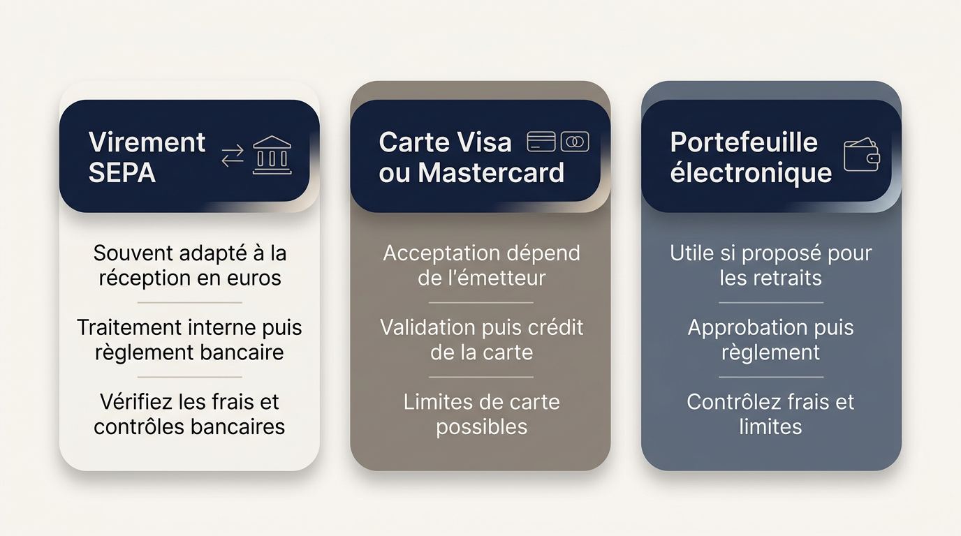 Les paiements adaptés aux dépôts et retraits élevés
